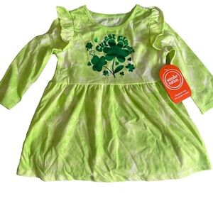 Wondernation Tie Dye Clovers Long Sleeve Dress Girls Size 12M